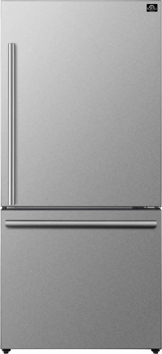 FORNO® Milano Espresso 31" 17.2 Cu. Ft. Stainless Steel Counter Depth Bottom Freezer Refrigerator