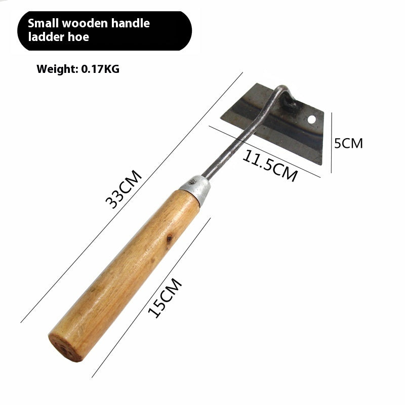 Small Wooden-Handle Garden Hoe
