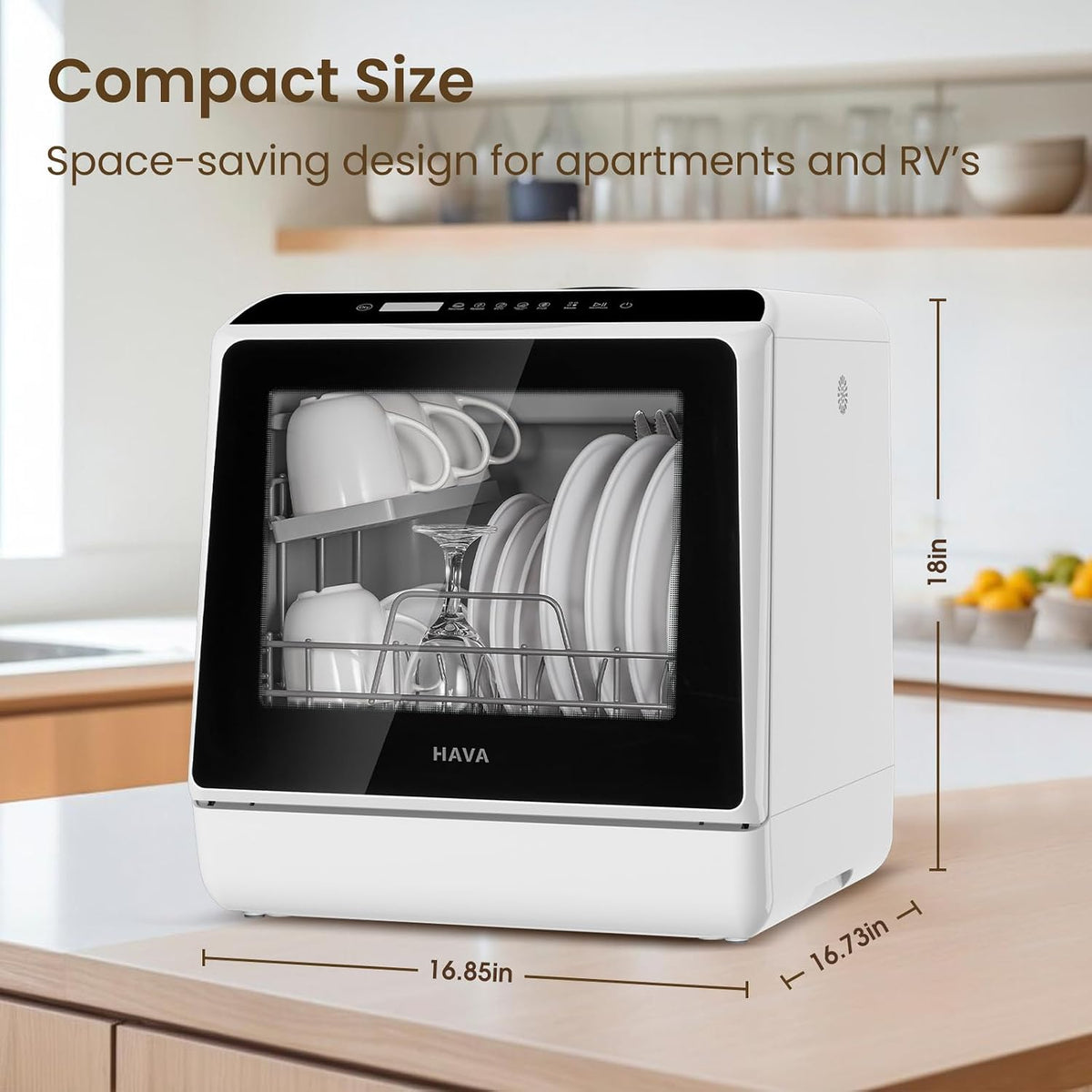 Table Top Dishwasher 5L 6 Programs Built-In Water Tank White