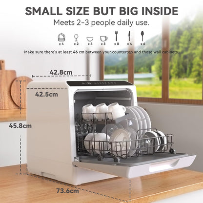 Table Top Dishwasher 5 Place Settings 5L Tank 6 Programs White